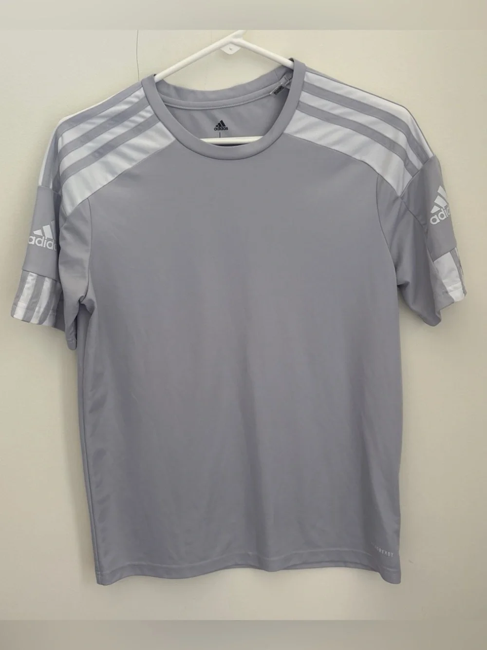 adidas Light Gray kid’s Short-Sleeve Sport Shirt size youth L (14)